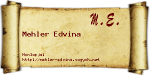 Mehler Edvina névjegykártya